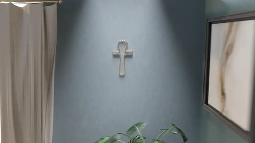Silver minimalist ankh wall decor product display