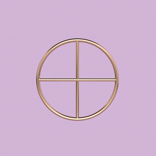 Minimalist gold Divinity Ring with intersecting lines