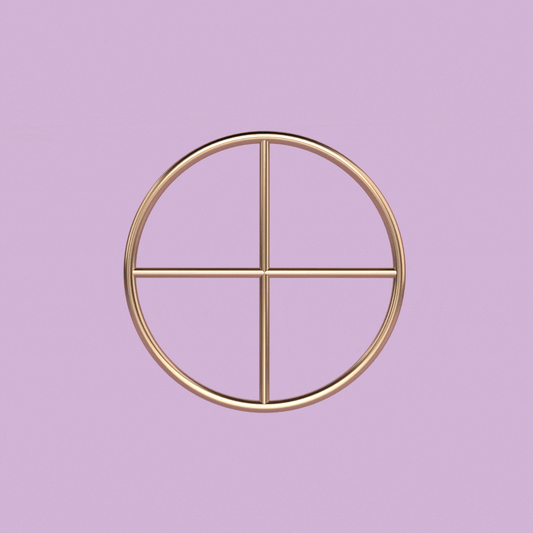 Minimalist gold Divinity Ring with intersecting lines