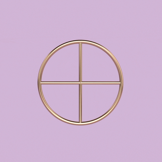 Minimalist gold Divinity Ring with intersecting lines