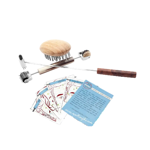 1920s-style shaving brush with wooden handle and silver ferrule