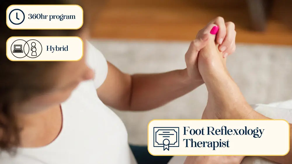 Pink nail polish on white hand in Foot Reflexology Therapist product