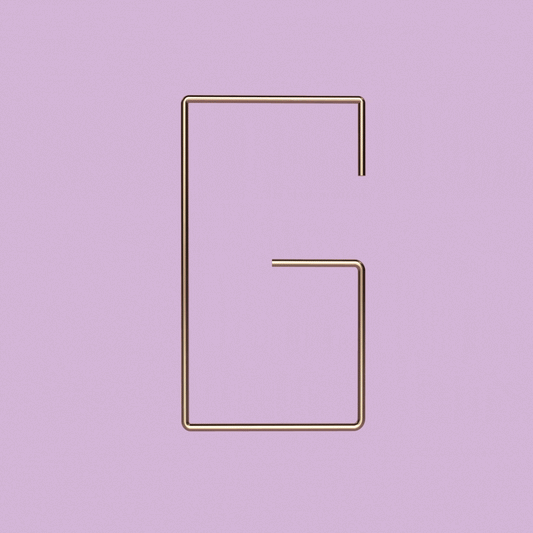 Gold wire letter G wall art for The G product