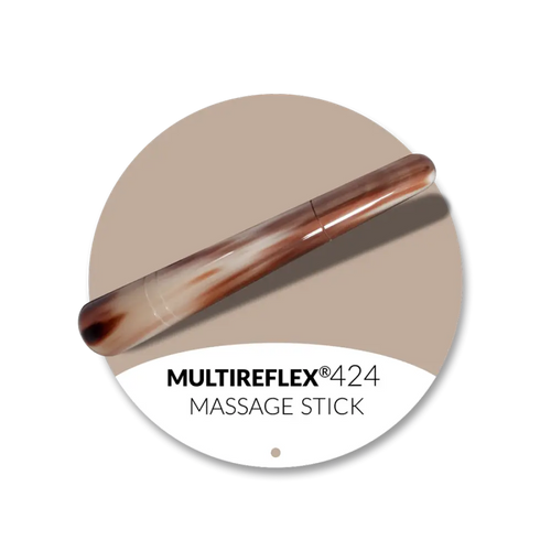 Brown and white striped Multireflex 424 massage stick with wood finish