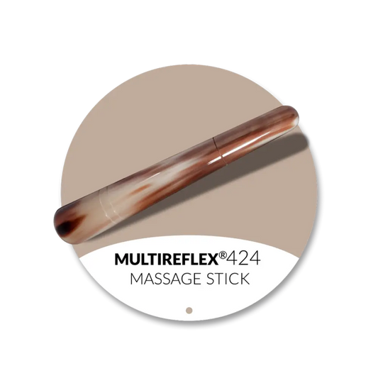 Brown and white striped Multireflex 424 massage stick with wood finish