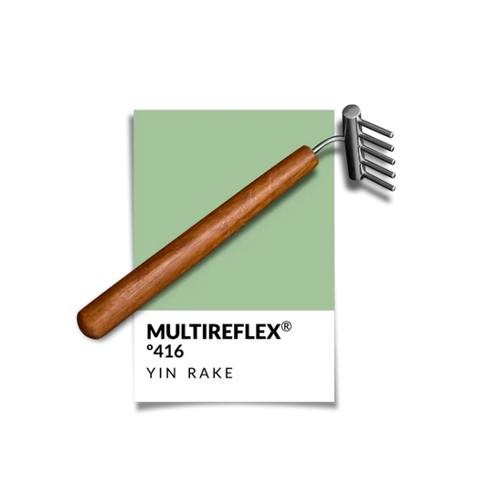 Multireflex 416 Yin Rake with Wooden Handle and Metal Teeth