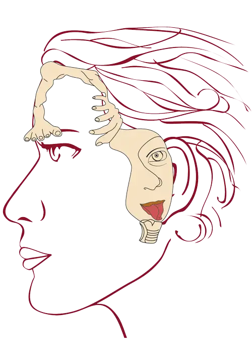 Dien Chan Extremities diagram showing full body map on face with feet at eyebrows, limbs on temples, inspired by Penfield cortical homunculus