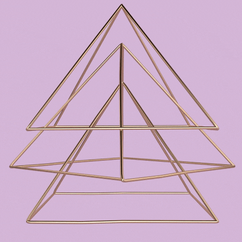 Triple gold geometric pyramid frame for Triple Pyramid product