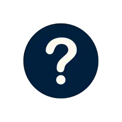 A white question mark icon centered within a dark blue circular background.