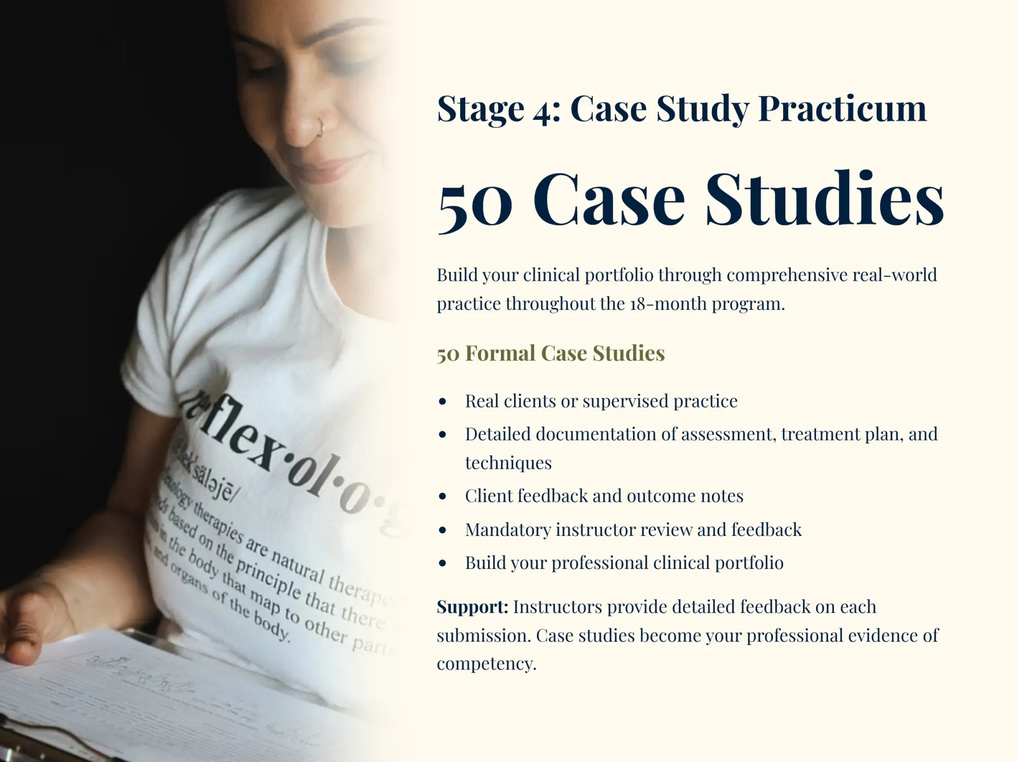 White t-shirt with black text reading ’flex·o·l·o’ and a definition of the word, worn by a person holding papers.