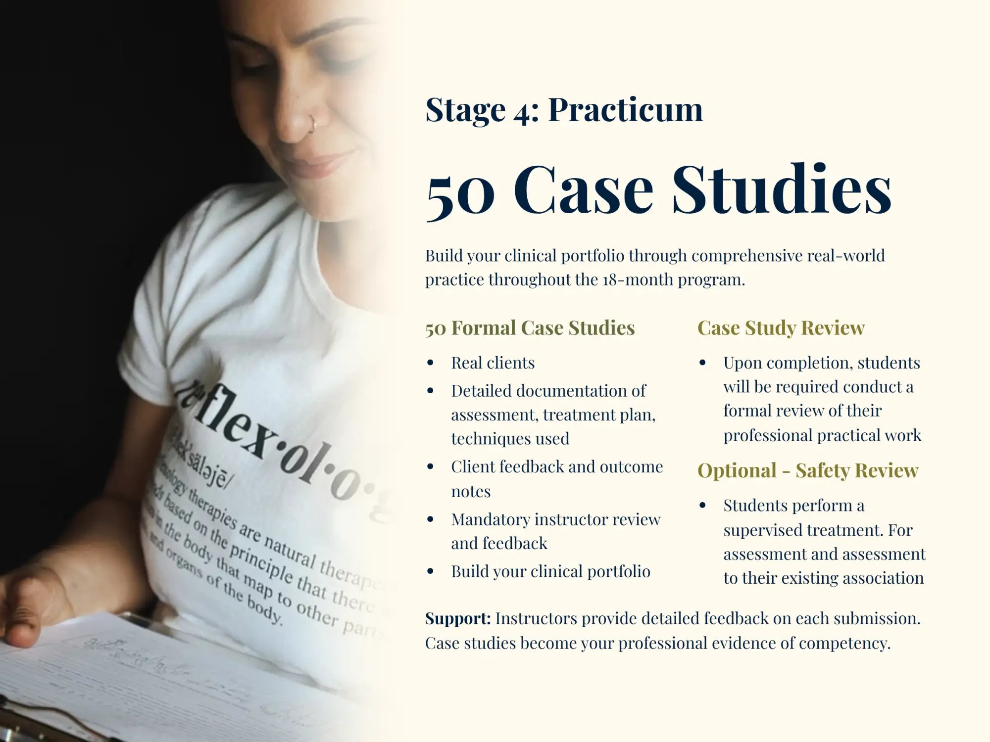 White t-shirt with black text reading ’flex/o/lo’ and a small nose ring